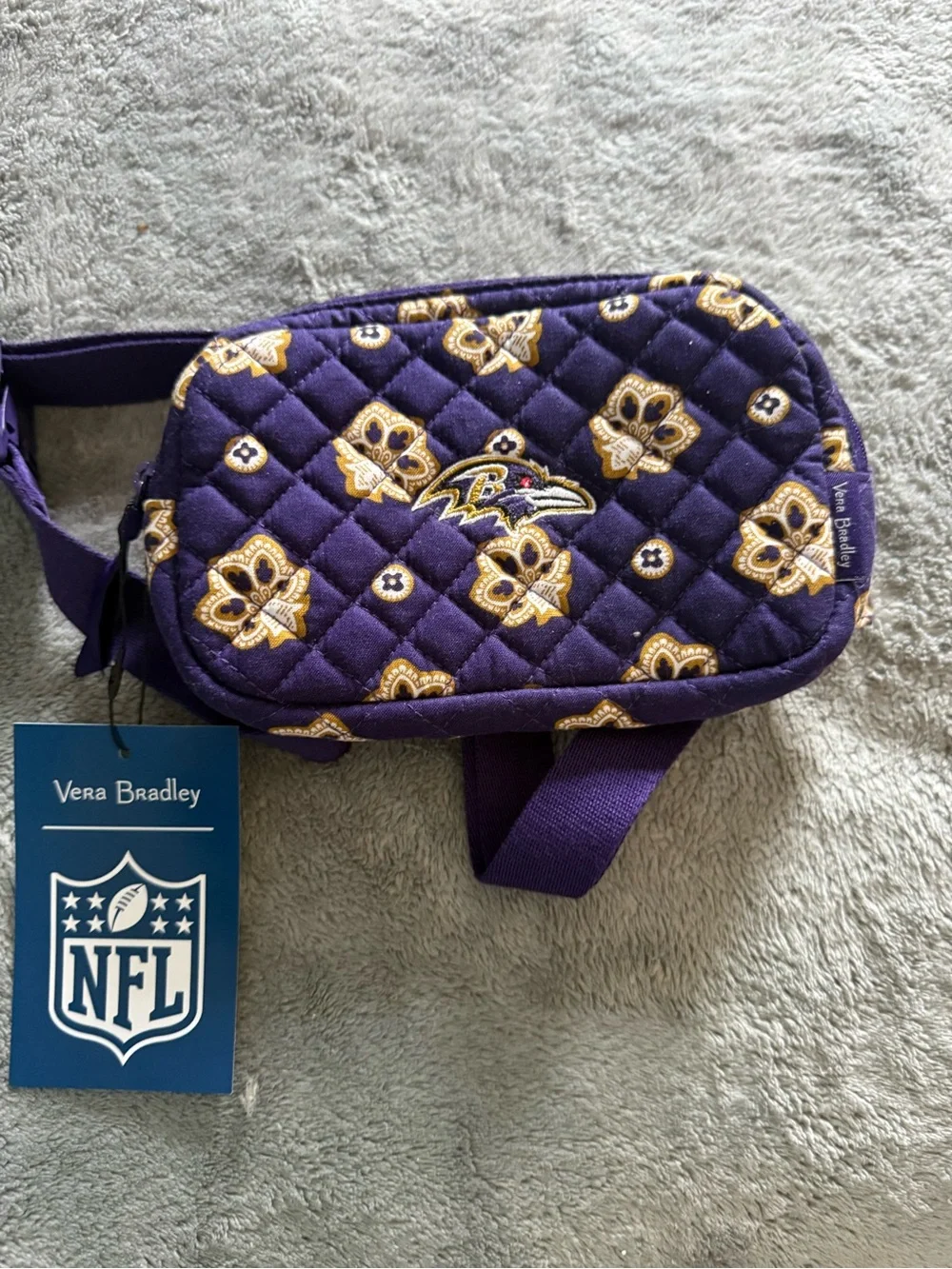 Vera Bradley Purple Quilted Baltimore Ravens Crossbody Purse